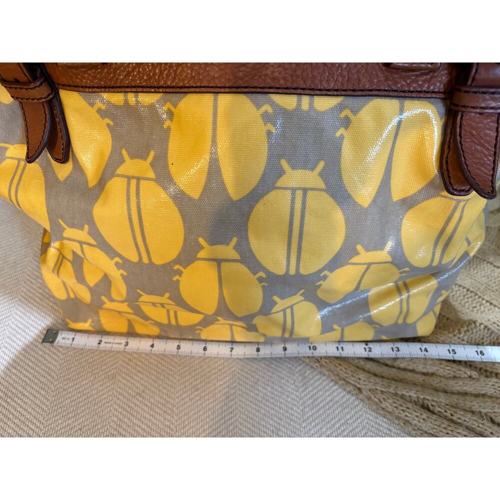 Fossil Key-Per Ladybug Print Shoulder Bag Yellow Gray - Picture 7 of 11